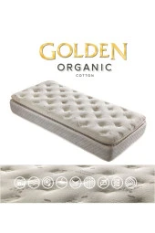 Golden 80x130 Ortopedik Yaylı Yatak Kuş Tüyü Pedli 80*130 Organic Cotton Bebek Yatağı thumbnail 2