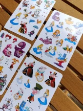 Alice Harikalar Diyarında Sticker Etiket Seti 4 sayfa a6 Boy - 3