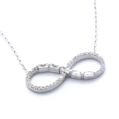 Zirkon Taşlı Sonsuzluk Model Gümüş Kolye GK-100 thumbnail 3