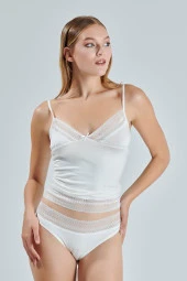 Penye Beyaz Atlet Külot Kaşkorse Set Kadın Iç Çamaşırı Takımı thumbnail 1