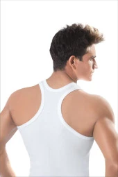 Erkek Beyaz Likralı Sporcu Atlet thumbnail 1