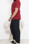 Düğmeli Erkek Pijama Takımı Bordolaci - 17370.1048. - 4