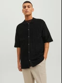 Jack&Jones Oversize Polo Yaka Kısa Kol Erkek Gömlek - Minimalist Stil - 4