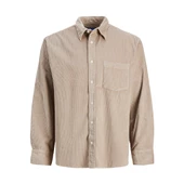 Jack&Jones Erkek Oversize Kadife Gömlek - Uzun Kol - Minimalist - 6