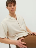 Jack&Jones Oversize Minimalist Kısa Kol Erkek Gömleği - 7