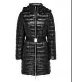 Only Kapüşonlu Kemer Detaylı Midi Şişme Mont Kadın Kışlık - 3