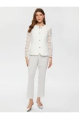 Faik Sönmez Dantel Detaylı Midi Kadın Ceket - Minimalist Tarz thumbnail 1