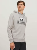Jack&Jones Erkek Kapüşonlu Sweatshirt - Oversize & Rahat - 3