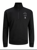 Jack&Jones Erkek Minimalist Yarım Fermuarlı Uzun Kol Sweatshirt - 4