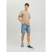 Jack&Jones Oversize Yırtık Detaylı Denim Şort - Rahat ve Şık - 7