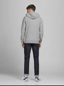 Jack&Jones Oversize Fermuarlı Kapüşonlu Erkek Sweatshirt - Günlük ve Spor - 9