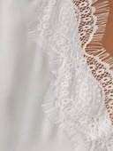 Faik Sönmez Dantel Detaylı V Yaka Kolsuz Kadın T-Shirt - Minimalist - 12