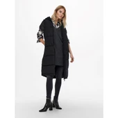 Only Kapüşonlu Midi Oversize Yelek - Günlük Şıklık - 1