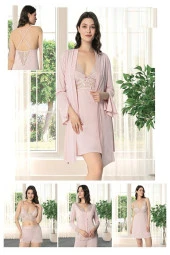 Kadın Çeyizlik Dantelli Penye 6'lı Set thumbnail 1