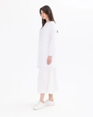SCL Kadın Oversize Uzun Kol Midi Tunik - Minimalist Tasarım - 11