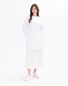 SCL Kadın Oversize Uzun Kol Midi Tunik - Minimalist Tasarım - 10