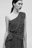 Bsb Tek Omuz Mini Puantiyeli Şifon Elbise - Yazlık, Parti thumbnail 3