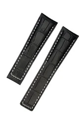 Tag Heuer Beyaz Dikişli 22x18mm Deri Saat Kordonu - 1