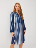 Faik Sönmez Midi Boy Gömlek Yaka Şifon Elbise - Günlük ve Şık - 7