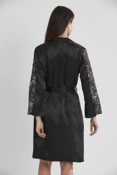 Saten Dantelli Gecelik & Sabahlık Takım thumbnail 2