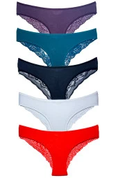 5'li Dantelli Kadın Külot Üçgen Kalıp Kadın Külot thumbnail 1