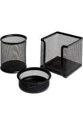 Metal Ofis Seti (file Metal 3'lü Evrak Rafı + Kalemlik + Ataşlık + Küpnotluk) thumbnail 3