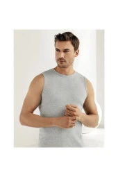 Erkek Likralı Bisiklet Yaka Sıfır Kol Atlet 6'lı Paket thumbnail 1