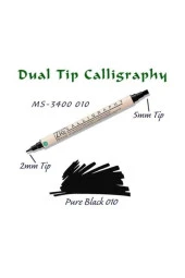 Calligraphy Çift Uçlu Kaligrafi Kalemi 2 mm + 5 mm 010 Pure Black - 1