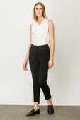 Ekol Minimalist Kadın Pantolon - 7/8 Boy Yüksek Bel - Günlük & Ofis thumbnail 6