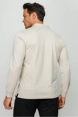 Desen Minimalist Uzun Kol Polo Yaka Erkek Sweatshirt - Rahat ve Şık - 5