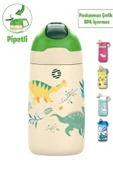 Vagonlife 2'Lİ SET 350 ML Çocuk Pipetli Çelik Matara Paslanmaz Çelik Termos 5 Farklı Renk 2055-350ML - 10