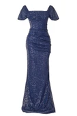 Explosion Tek Omuz Maxi Pırıltılı Gece Elbisesi - Özel Günler İçin thumbnail 12