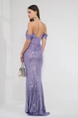 Explosion Tek Omuz Maxi Pırıltılı Gece Elbisesi - Özel Günler İçin thumbnail 9