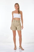 Only Yüksek Bel Kemer Detaylı Oversized Kadın Şort - Rahat & Şık - 8