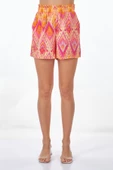 Only Yüksek Belli Desenli Mini Kadın Şort - Yazlık Günlük - 1