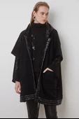 BSB Oversize Kapüşonlu Midi Kadın Mont - Minimalist Tasarım - 1