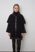 BSB Oversize Kapüşonlu Midi Kadın Mont - Minimalist Tasarım - 4