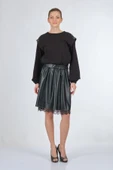 Unique Mode Oversize Midi Günlük Deri Elbise - Dantel Detay - 1