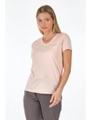 Lumberjack V Yaka Kısa Kol Minimalist Kadın Tişört - Günlük Kullanım - 10