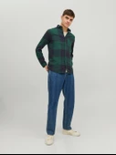 Jack&Jones Minimalist Oversize Uzun Kol Kareli Erkek Gömleği - 8