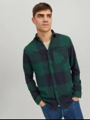 Jack&Jones Minimalist Oversize Uzun Kol Kareli Erkek Gömleği - 6