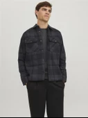 Jack&Jones Minimalist Uzun Kol Kareli Erkek Gömleği - Günlük Stil - 1
