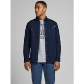 Jack&Jones Minimalist Uzun Kol Regular Fit Erkek Denim Gömlek - 2