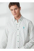 U.S. Polo Assn. Erkek Uzun Kol Geometrik Desen Gömlek - Minimalist Stil - 1