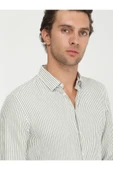 Kip Minimalist Çizgili Uzun Kol Erkek Gömleği - Günlük Şıklık - 3