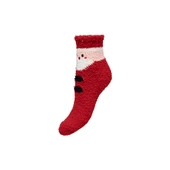 Only Peluş Noel Baba Desenli Kadın Çorabı - Sıcacık ve Rahat - 1