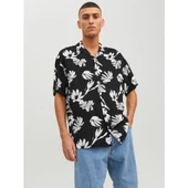 Jack&Jones Oversize Çiçek Desenli Erkek Gömleği - Kısa Kol - 2