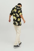 Jack&Jones Oversize Kısa Kol Tropikal Desen Erkek Gömleği - Rahat Kesim - 12