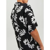 Jack&Jones Oversize Çiçek Desenli Erkek Gömleği - Kısa Kol - 7