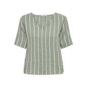 Only V Yaka Çizgili Kadın T-Shirt - Minimalist Stil thumbnail 2